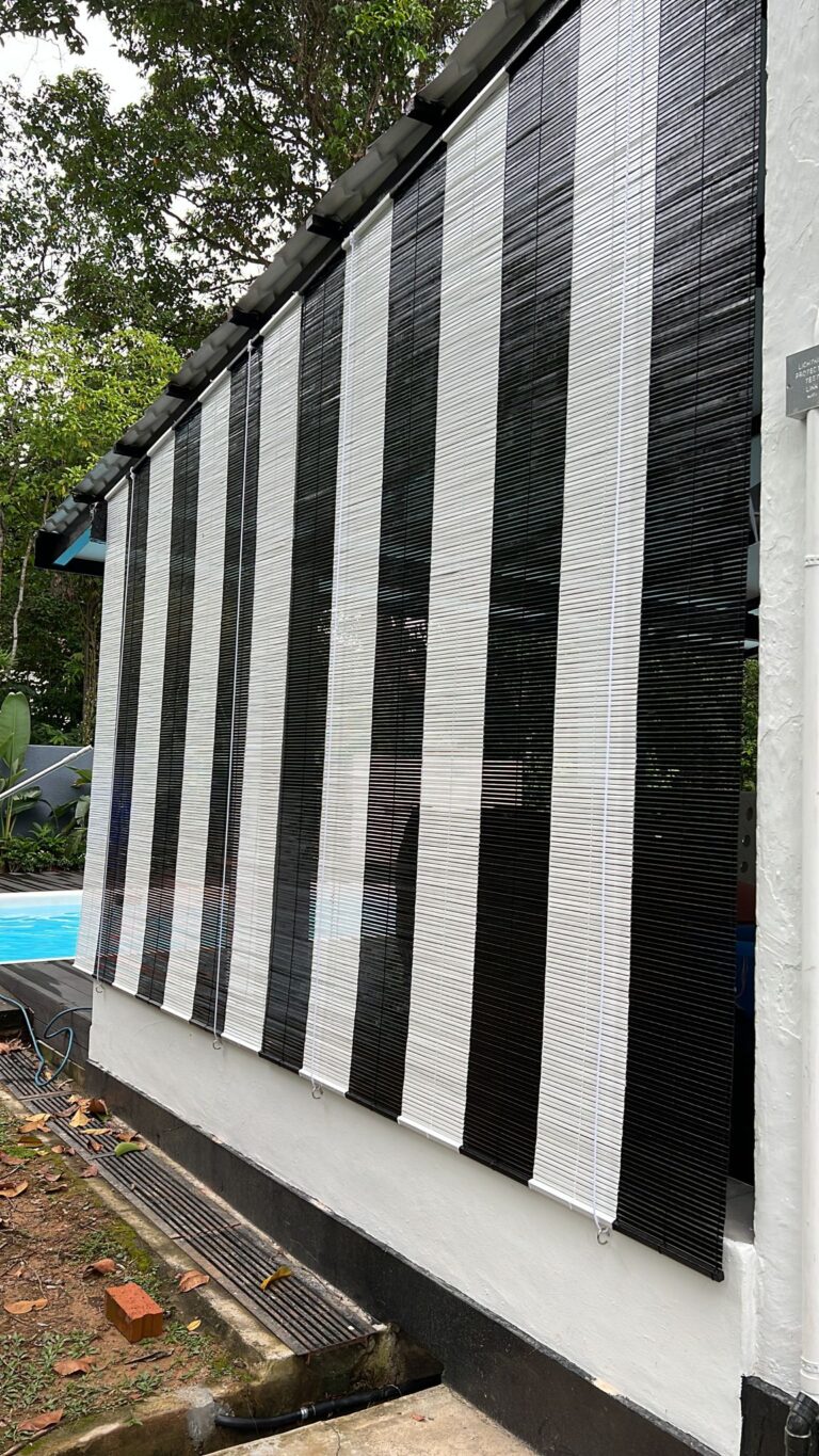 Black and white Bamboo Blinds